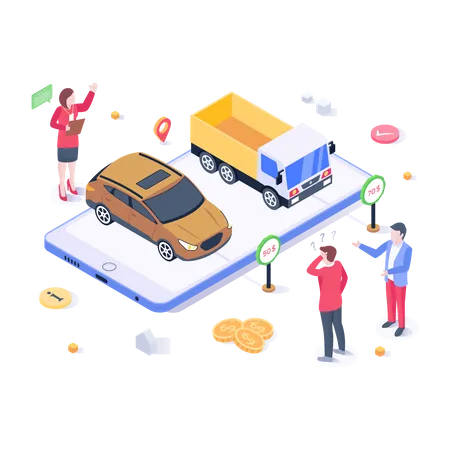 Voiture de location  Illustration