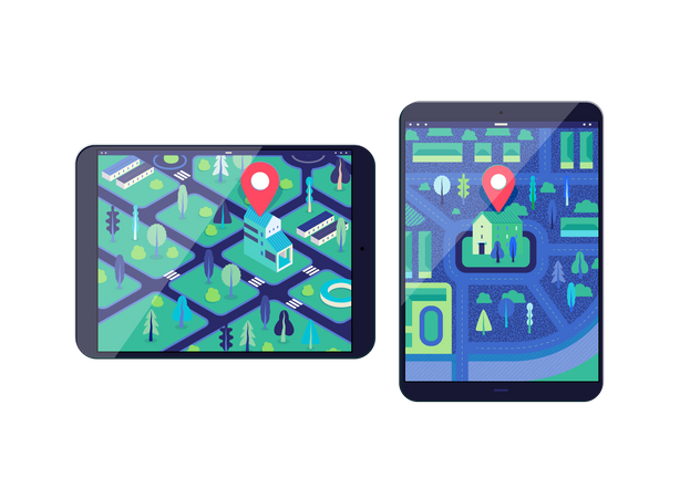 Location finding application  Illustration