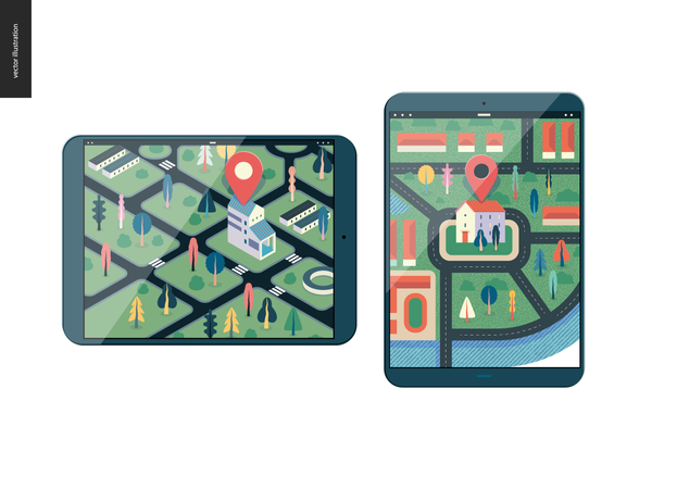 Location finding application  Illustration