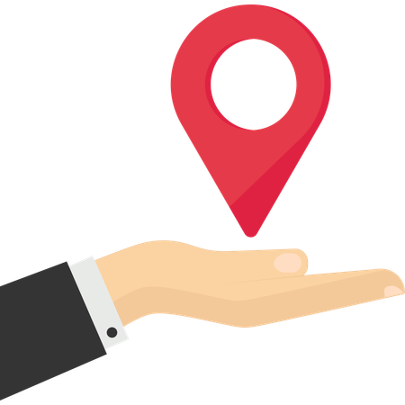 Location in hand  Illustration