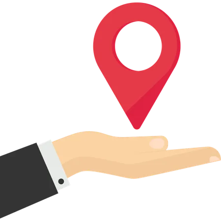 Location in hand  Illustration