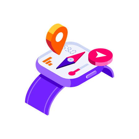 Location in smartwatch  Illustration