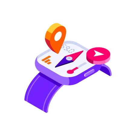 Location in smartwatch  Illustration