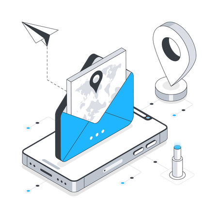 Location Mail  Illustration