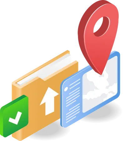 Location map application folder delivery Illustration