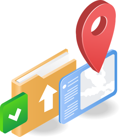 Location map application folder delivery  Illustration