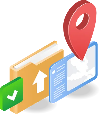 Location map application folder delivery  Illustration