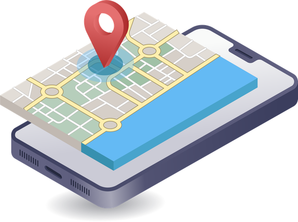 Location map application  Illustration