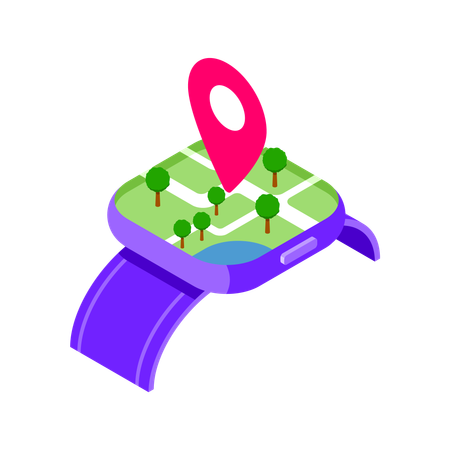 Location on smartwatch  Illustration