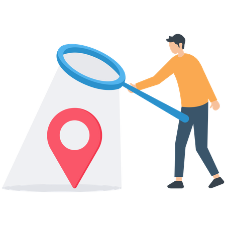 Location search for business address Illustration