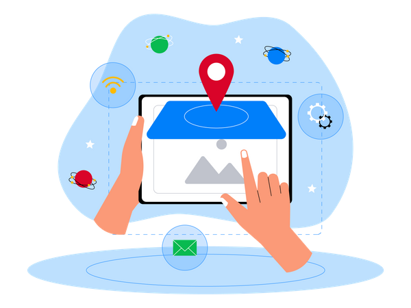 Location service in metaverse  Illustration