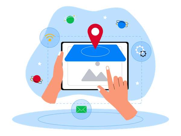 Location service in metaverse  Illustration