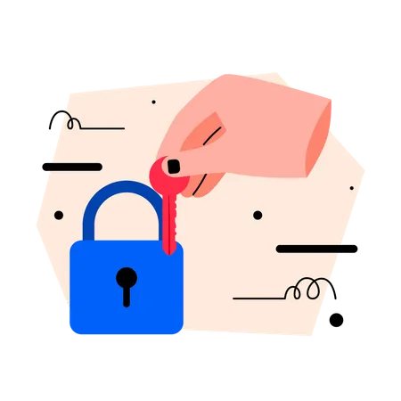 Lock and Key Illustration