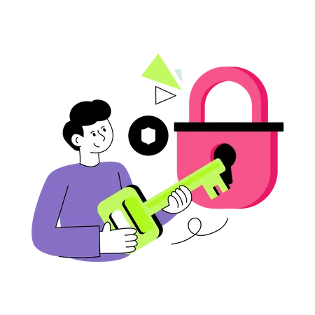 Lock and Key Illustration