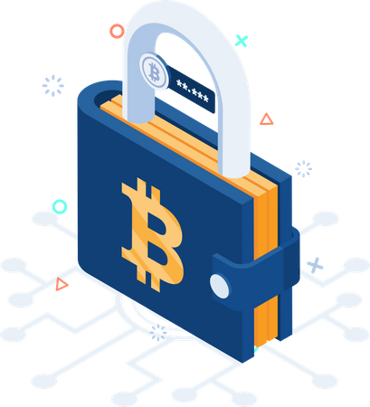 Locked Bitcoin Wallet Illustration