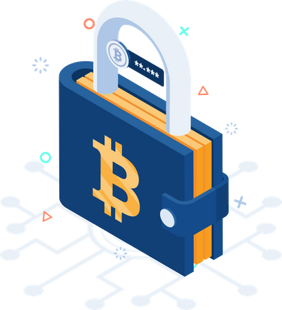 Locked Bitcoin Wallet  Illustration