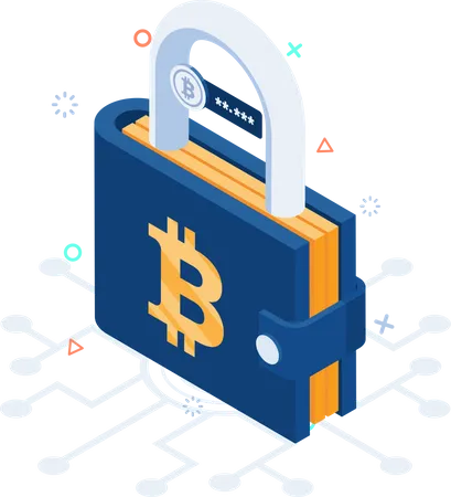 Locked Bitcoin Wallet  Illustration