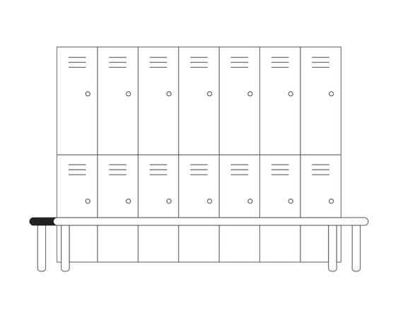 Lockers in changing room  Illustration