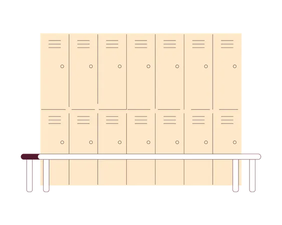 Lockers in changing room  Illustration