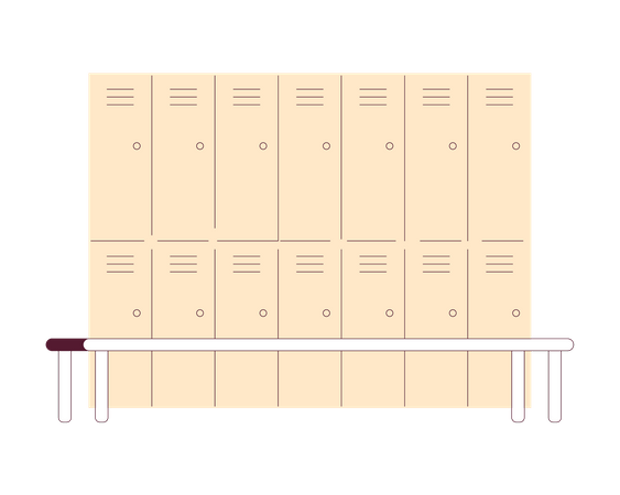 Lockers in changing room  Illustration
