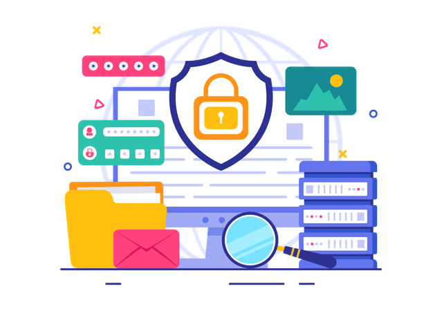 Locking screen for data safety  Illustration