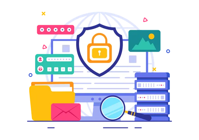 Locking screen for data safety  Illustration