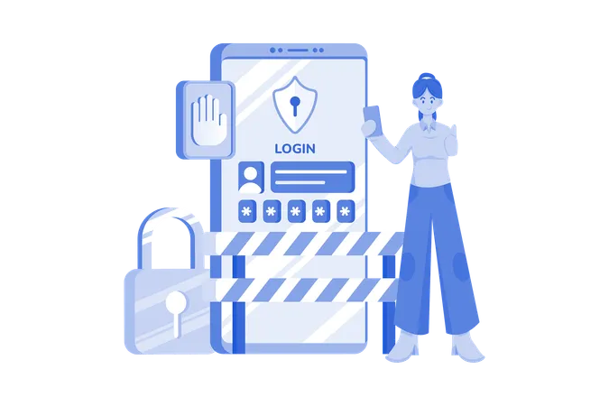 Login Access Protection Illustration Concept On White Background Illustration
