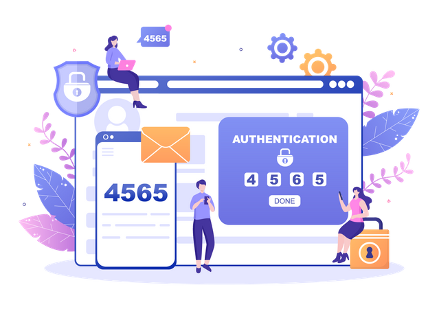 Login Authentication OTP  Illustration