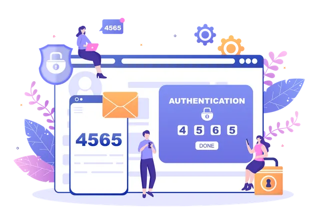 Login Authentication OTP  Illustration