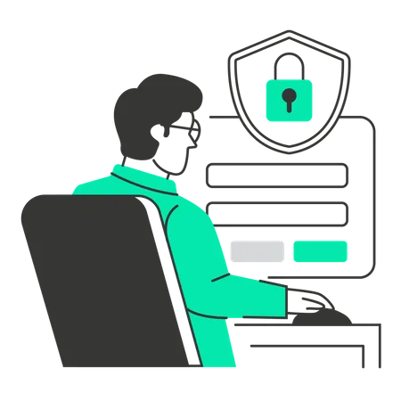 Controle de acesso de login  Ilustração