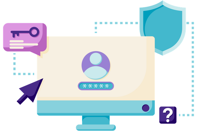 Login do computador  Ilustração