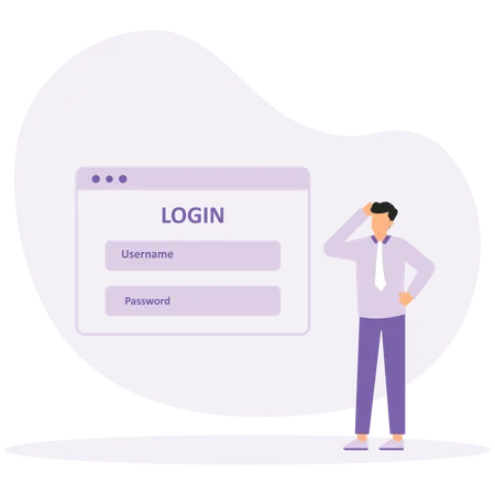 Segurança de login  Ilustração