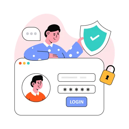 Segurança de login  Ilustração