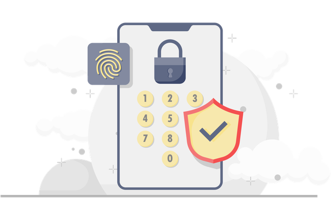 Login using a combination of numbers  Illustration