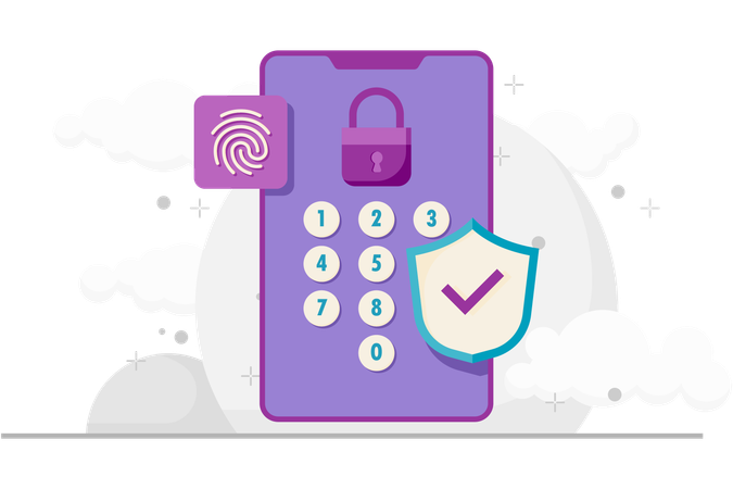 Login using a combination of numbers  Illustration