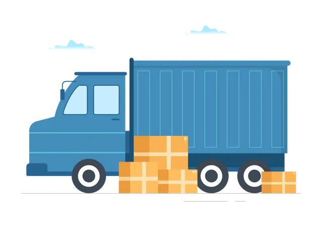 Logistic distribution service Illustration