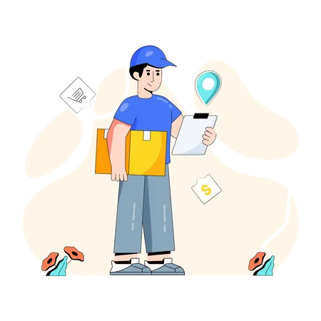 Records Management Or An Inventory Flat Vector Checklist Of Parcels Illustration