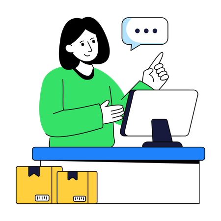 Logistic Officer showing logistics cost  Illustration