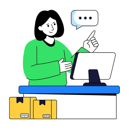 Logistic Officer showing logistics cost  Illustration