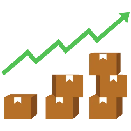 Logistic supply chain increase trned  Illustration