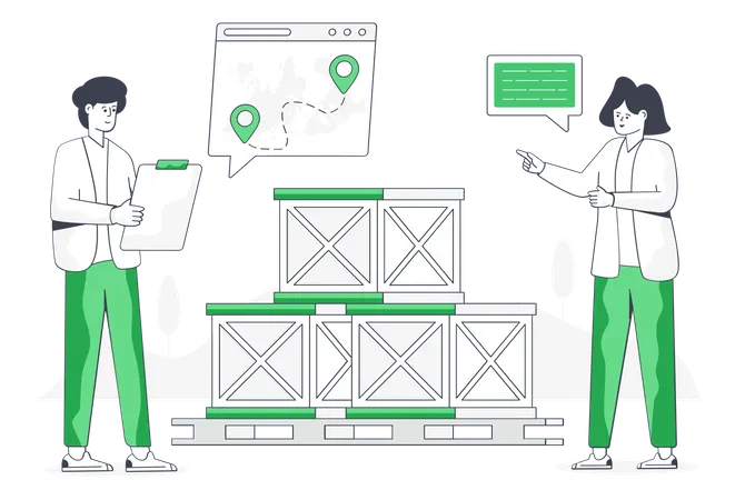 Logistic Tracking  Illustration