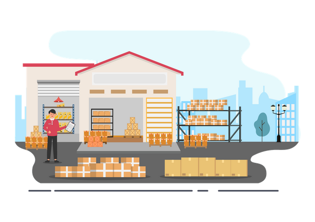 Logistic Warehouse Illustration