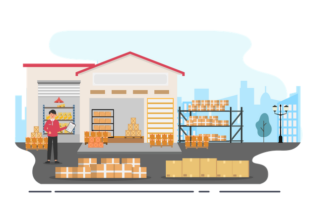 Logistic Warehouse  Illustration