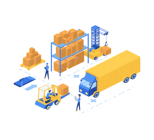 Logistic Warehouse Service  Illustration