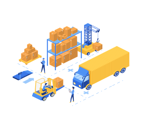 Logistic Warehouse Service  Illustration