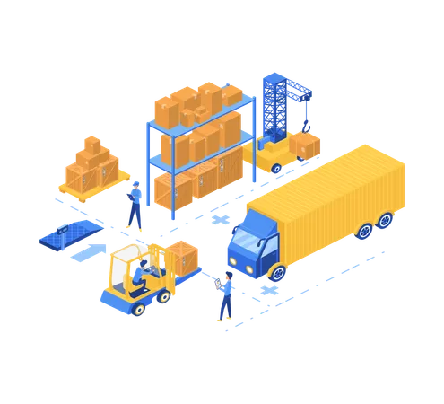 Logistic Warehouse Service  Illustration