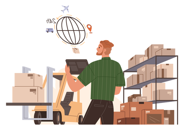 Logística internacional  Ilustração