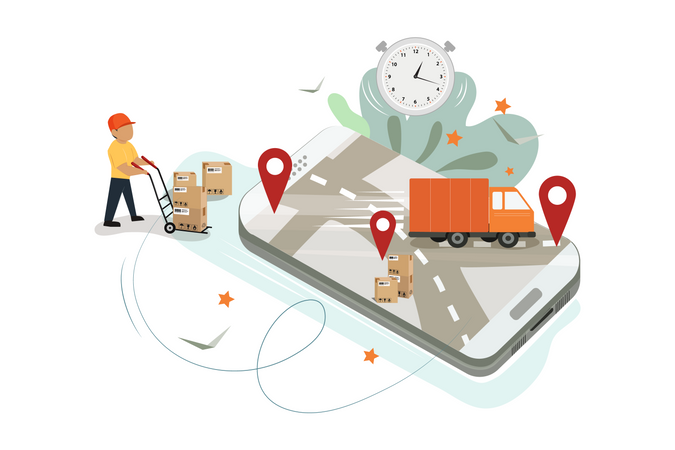 Logistics Delivery  Illustration