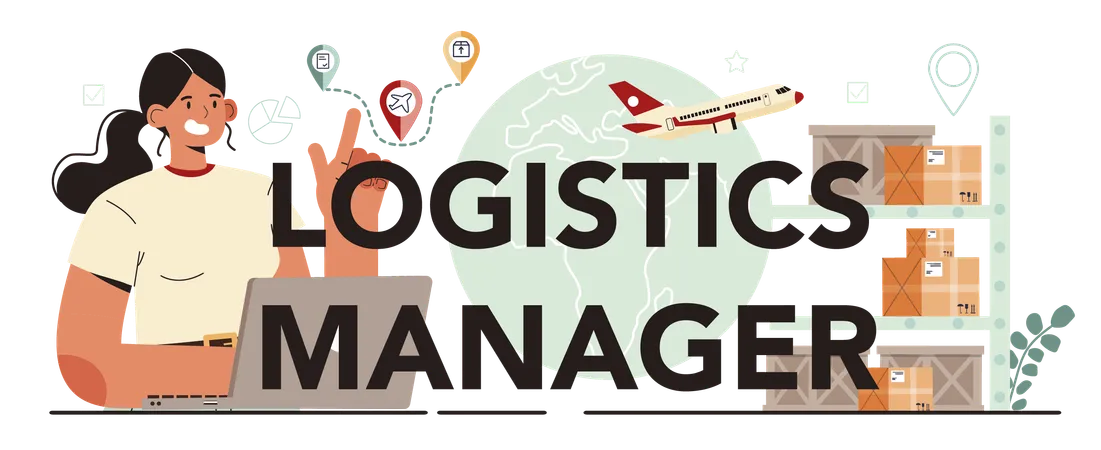 Logistics manager managing logistics  Illustration