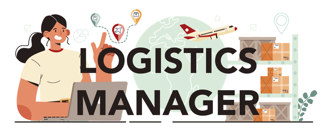 Logistics manager managing logistics  Illustration